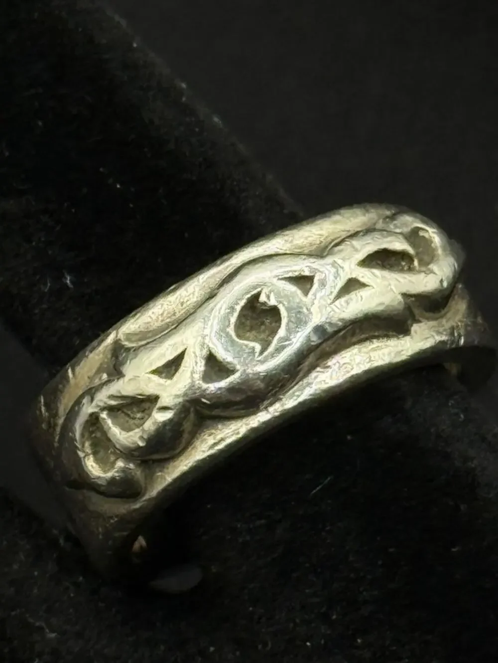Chrome Hearts Sterling Silver Carved Band Ring – Size ~9 (U.S.)
